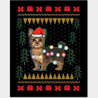 Yorkie Ugly Christmas Sweater Posters and Art